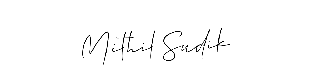 You can use this online signature creator to create a handwritten signature for the name Mithil Sudik. This is the best online autograph maker. Mithil Sudik signature style 2 images and pictures png