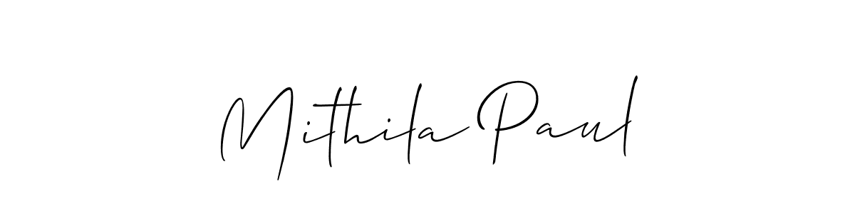 How to make Mithila Paul signature? Allison_Script is a professional autograph style. Create handwritten signature for Mithila Paul name. Mithila Paul signature style 2 images and pictures png