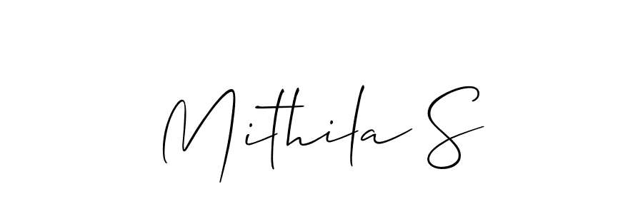 It looks lik you need a new signature style for name Mithila S. Design unique handwritten (Allison_Script) signature with our free signature maker in just a few clicks. Mithila S signature style 2 images and pictures png