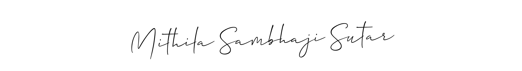 Mithila Sambhaji Sutar stylish signature style. Best Handwritten Sign (Allison_Script) for my name. Handwritten Signature Collection Ideas for my name Mithila Sambhaji Sutar. Mithila Sambhaji Sutar signature style 2 images and pictures png