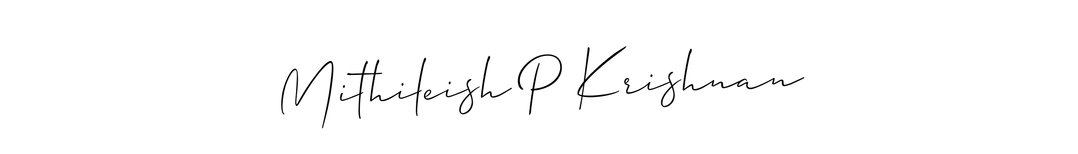 How to Draw Mithileish P Krishnan signature style? Allison_Script is a latest design signature styles for name Mithileish P Krishnan. Mithileish P Krishnan signature style 2 images and pictures png
