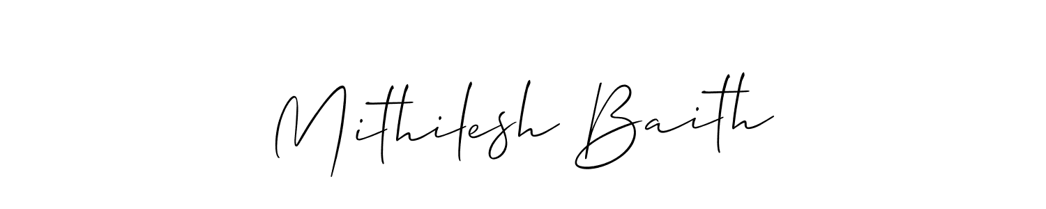 It looks lik you need a new signature style for name Mithilesh Baith. Design unique handwritten (Allison_Script) signature with our free signature maker in just a few clicks. Mithilesh Baith signature style 2 images and pictures png