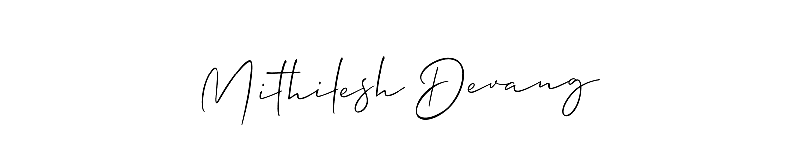 Use a signature maker to create a handwritten signature online. With this signature software, you can design (Allison_Script) your own signature for name Mithilesh Devang. Mithilesh Devang signature style 2 images and pictures png