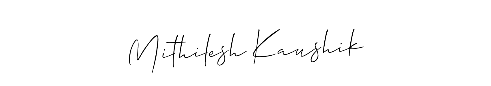 How to Draw Mithilesh Kaushik signature style? Allison_Script is a latest design signature styles for name Mithilesh Kaushik. Mithilesh Kaushik signature style 2 images and pictures png