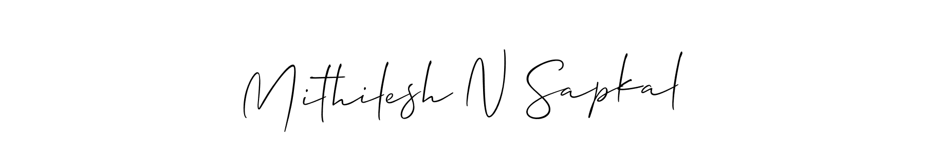 It looks lik you need a new signature style for name Mithilesh N Sapkal. Design unique handwritten (Allison_Script) signature with our free signature maker in just a few clicks. Mithilesh N Sapkal signature style 2 images and pictures png