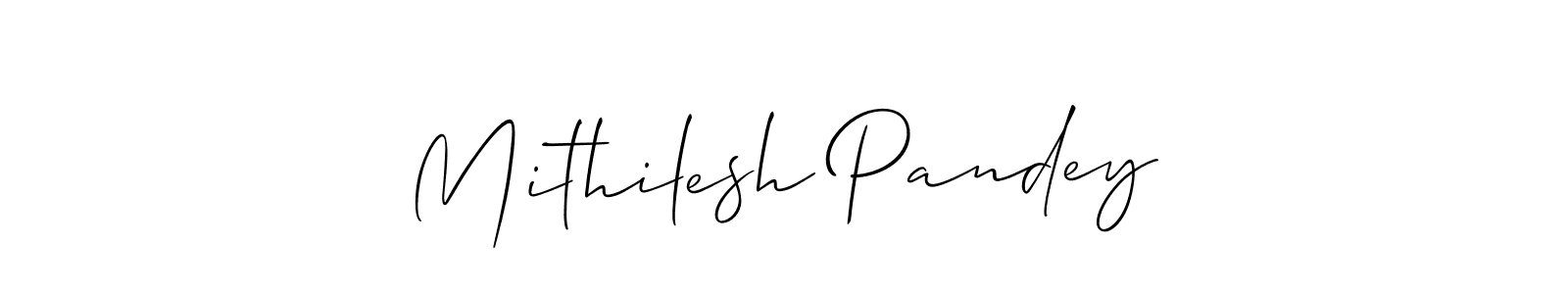 How to make Mithilesh Pandey signature? Allison_Script is a professional autograph style. Create handwritten signature for Mithilesh Pandey name. Mithilesh Pandey signature style 2 images and pictures png