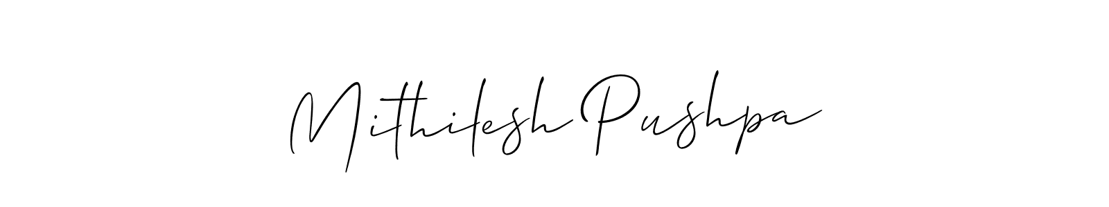 Make a beautiful signature design for name Mithilesh Pushpa. Use this online signature maker to create a handwritten signature for free. Mithilesh Pushpa signature style 2 images and pictures png