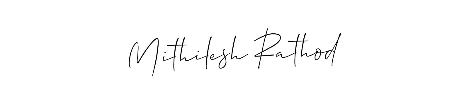 This is the best signature style for the Mithilesh Rathod name. Also you like these signature font (Allison_Script). Mix name signature. Mithilesh Rathod signature style 2 images and pictures png