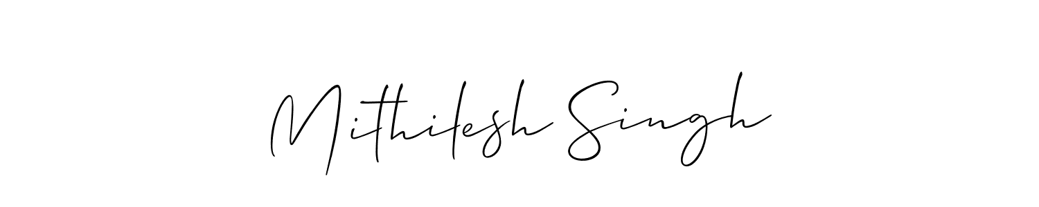 Make a beautiful signature design for name Mithilesh Singh. With this signature (Allison_Script) style, you can create a handwritten signature for free. Mithilesh Singh signature style 2 images and pictures png