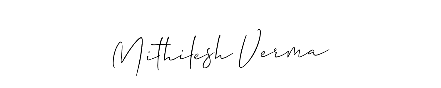 Allison_Script is a professional signature style that is perfect for those who want to add a touch of class to their signature. It is also a great choice for those who want to make their signature more unique. Get Mithilesh Verma name to fancy signature for free. Mithilesh Verma signature style 2 images and pictures png
