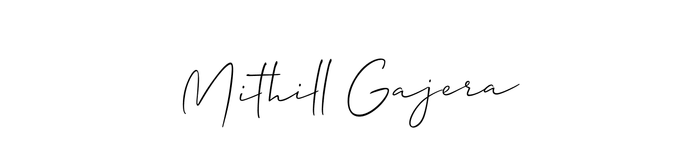How to make Mithill Gajera signature? Allison_Script is a professional autograph style. Create handwritten signature for Mithill Gajera name. Mithill Gajera signature style 2 images and pictures png
