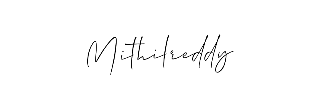 Make a beautiful signature design for name Mithilreddy. With this signature (Allison_Script) style, you can create a handwritten signature for free. Mithilreddy signature style 2 images and pictures png