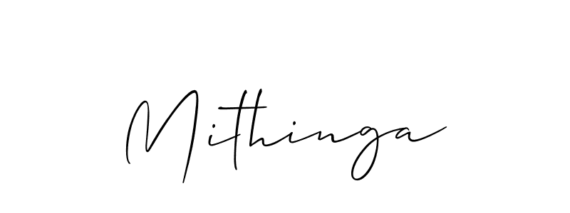 Similarly Allison_Script is the best handwritten signature design. Signature creator online .You can use it as an online autograph creator for name Mithinga. Mithinga signature style 2 images and pictures png