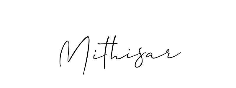 The best way (Allison_Script) to make a short signature is to pick only two or three words in your name. The name Mithisar include a total of six letters. For converting this name. Mithisar signature style 2 images and pictures png