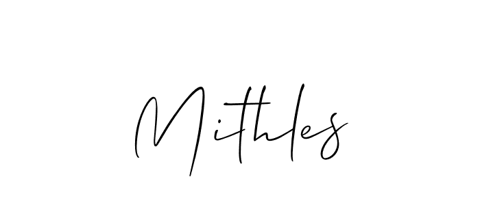 if you are searching for the best signature style for your name Mithles. so please give up your signature search. here we have designed multiple signature styles  using Allison_Script. Mithles signature style 2 images and pictures png
