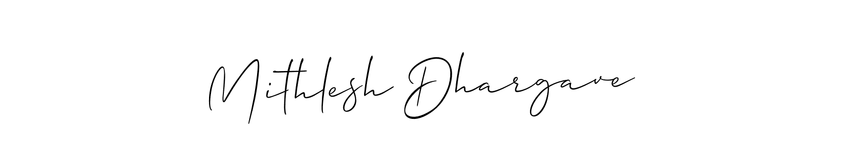 How to Draw Mithlesh Dhargave signature style? Allison_Script is a latest design signature styles for name Mithlesh Dhargave. Mithlesh Dhargave signature style 2 images and pictures png