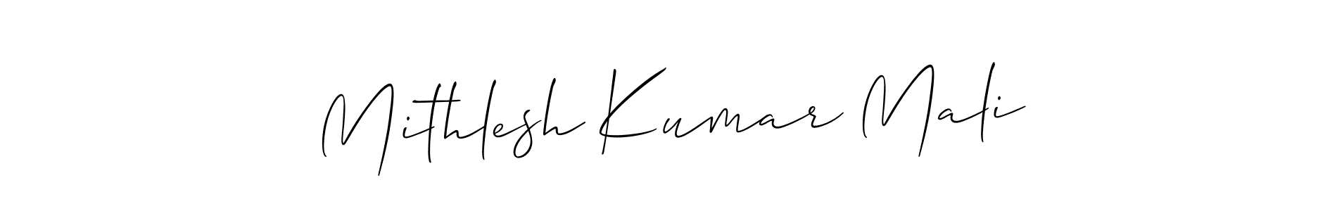 Make a short Mithlesh Kumar Mali signature style. Manage your documents anywhere anytime using Allison_Script. Create and add eSignatures, submit forms, share and send files easily. Mithlesh Kumar Mali signature style 2 images and pictures png