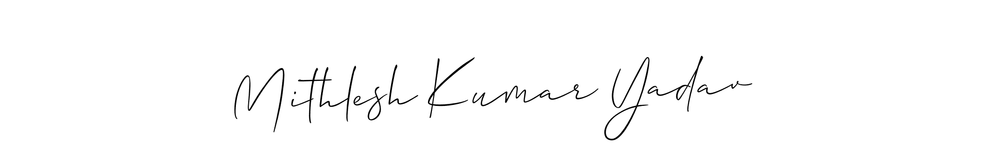 Design your own signature with our free online signature maker. With this signature software, you can create a handwritten (Allison_Script) signature for name Mithlesh Kumar Yadav. Mithlesh Kumar Yadav signature style 2 images and pictures png