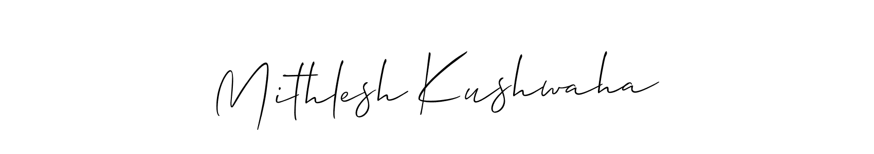 Make a short Mithlesh Kushwaha signature style. Manage your documents anywhere anytime using Allison_Script. Create and add eSignatures, submit forms, share and send files easily. Mithlesh Kushwaha signature style 2 images and pictures png