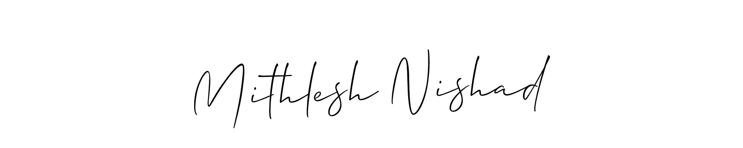 Use a signature maker to create a handwritten signature online. With this signature software, you can design (Allison_Script) your own signature for name Mithlesh Nishad. Mithlesh Nishad signature style 2 images and pictures png