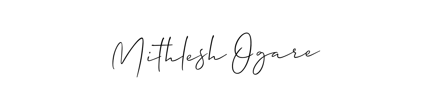 Use a signature maker to create a handwritten signature online. With this signature software, you can design (Allison_Script) your own signature for name Mithlesh Ogare. Mithlesh Ogare signature style 2 images and pictures png