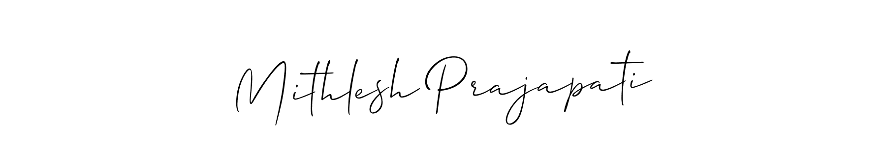 How to Draw Mithlesh Prajapati signature style? Allison_Script is a latest design signature styles for name Mithlesh Prajapati. Mithlesh Prajapati signature style 2 images and pictures png