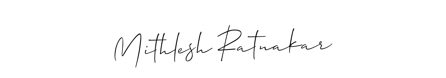 How to Draw Mithlesh Ratnakar signature style? Allison_Script is a latest design signature styles for name Mithlesh Ratnakar. Mithlesh Ratnakar signature style 2 images and pictures png