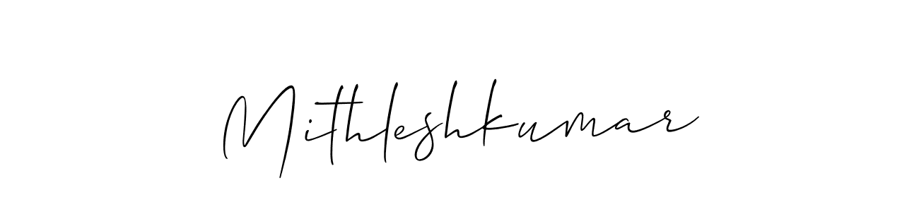 How to make Mithleshkumar signature? Allison_Script is a professional autograph style. Create handwritten signature for Mithleshkumar name. Mithleshkumar signature style 2 images and pictures png