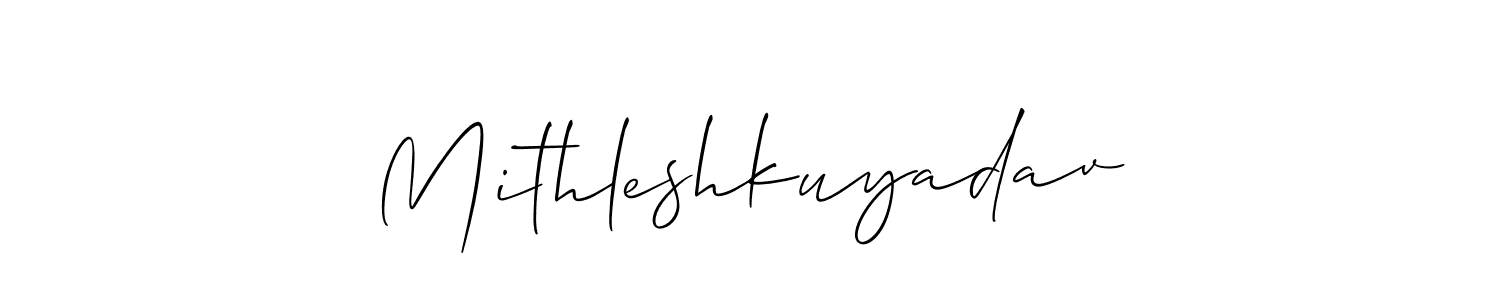 Similarly Allison_Script is the best handwritten signature design. Signature creator online .You can use it as an online autograph creator for name Mithleshkuyadav. Mithleshkuyadav signature style 2 images and pictures png