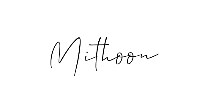 The best way (Allison_Script) to make a short signature is to pick only two or three words in your name. The name Mithoon include a total of six letters. For converting this name. Mithoon signature style 2 images and pictures png