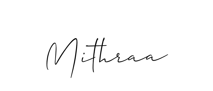 Create a beautiful signature design for name Mithraa. With this signature (Allison_Script) fonts, you can make a handwritten signature for free. Mithraa signature style 2 images and pictures png