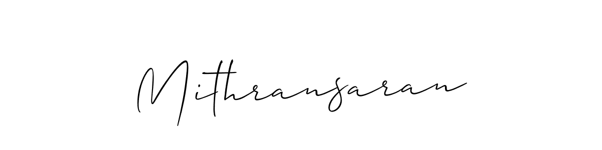 Make a beautiful signature design for name Mithransaran. With this signature (Allison_Script) style, you can create a handwritten signature for free. Mithransaran signature style 2 images and pictures png