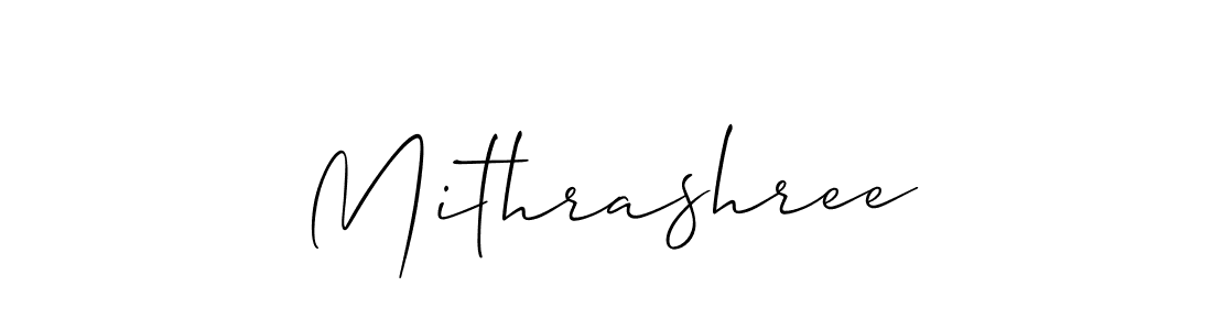 Mithrashree stylish signature style. Best Handwritten Sign (Allison_Script) for my name. Handwritten Signature Collection Ideas for my name Mithrashree. Mithrashree signature style 2 images and pictures png