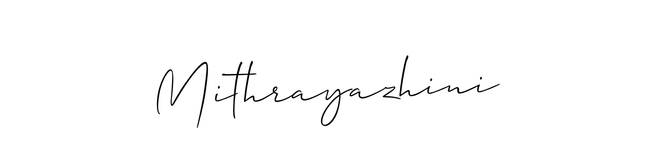 Allison_Script is a professional signature style that is perfect for those who want to add a touch of class to their signature. It is also a great choice for those who want to make their signature more unique. Get Mithrayazhini name to fancy signature for free. Mithrayazhini signature style 2 images and pictures png