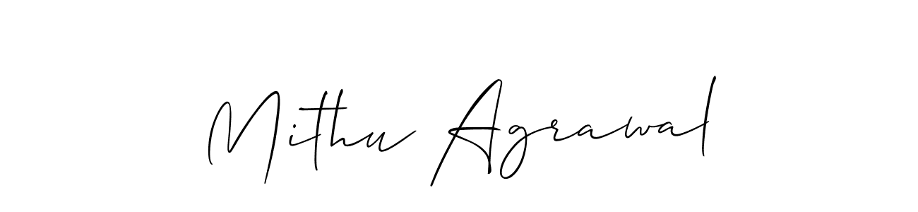 Make a beautiful signature design for name Mithu Agrawal. With this signature (Allison_Script) style, you can create a handwritten signature for free. Mithu Agrawal signature style 2 images and pictures png