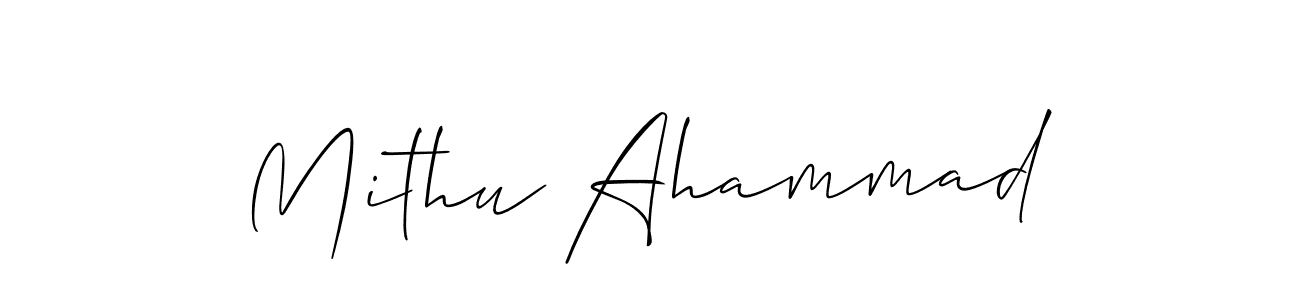 Make a short Mithu Ahammad signature style. Manage your documents anywhere anytime using Allison_Script. Create and add eSignatures, submit forms, share and send files easily. Mithu Ahammad signature style 2 images and pictures png