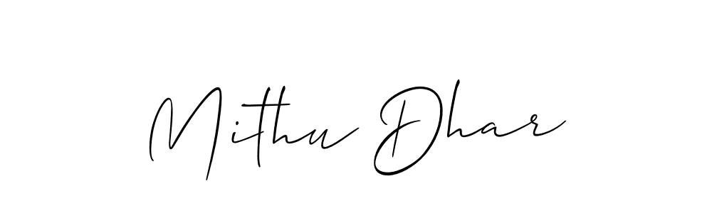 Create a beautiful signature design for name Mithu Dhar. With this signature (Allison_Script) fonts, you can make a handwritten signature for free. Mithu Dhar signature style 2 images and pictures png