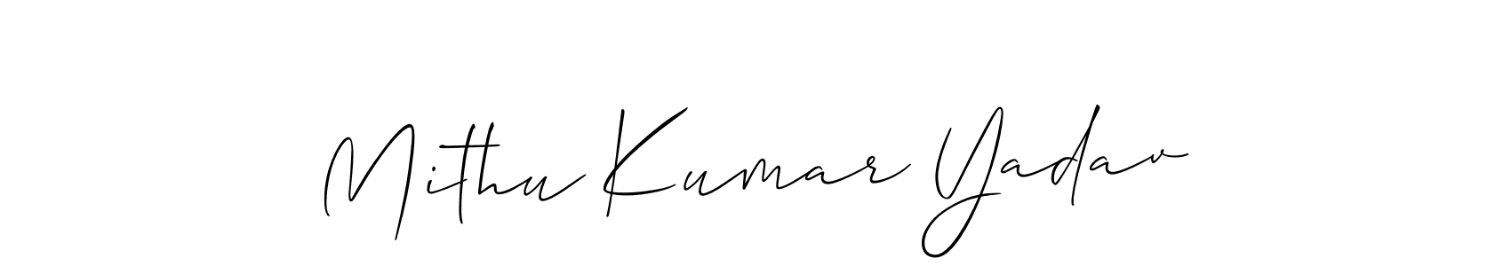 Design your own signature with our free online signature maker. With this signature software, you can create a handwritten (Allison_Script) signature for name Mithu Kumar Yadav. Mithu Kumar Yadav signature style 2 images and pictures png