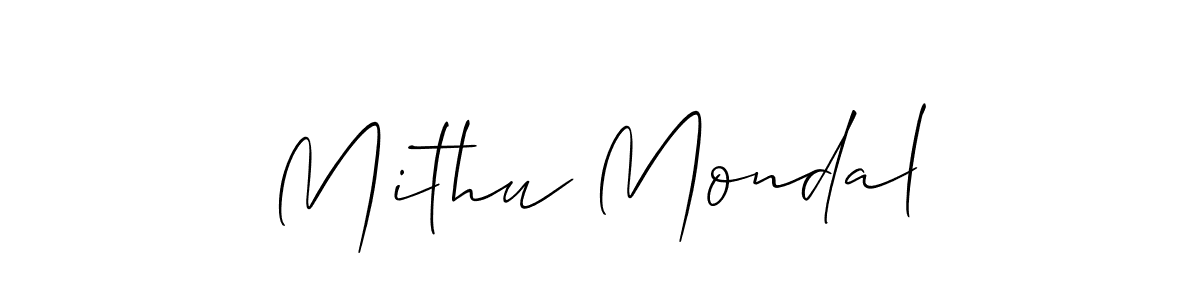 How to make Mithu Mondal signature? Allison_Script is a professional autograph style. Create handwritten signature for Mithu Mondal name. Mithu Mondal signature style 2 images and pictures png