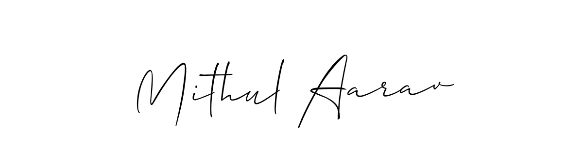 This is the best signature style for the Mithul Aarav name. Also you like these signature font (Allison_Script). Mix name signature. Mithul Aarav signature style 2 images and pictures png