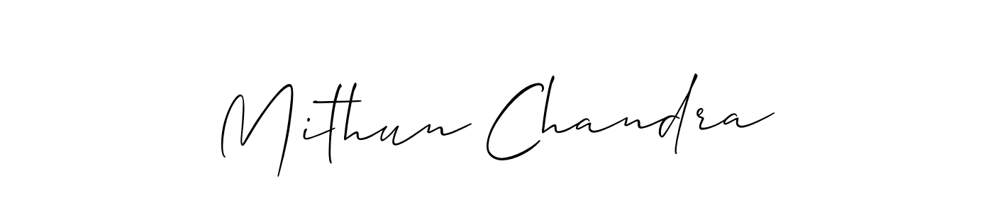 Use a signature maker to create a handwritten signature online. With this signature software, you can design (Allison_Script) your own signature for name Mithun Chandra. Mithun Chandra signature style 2 images and pictures png