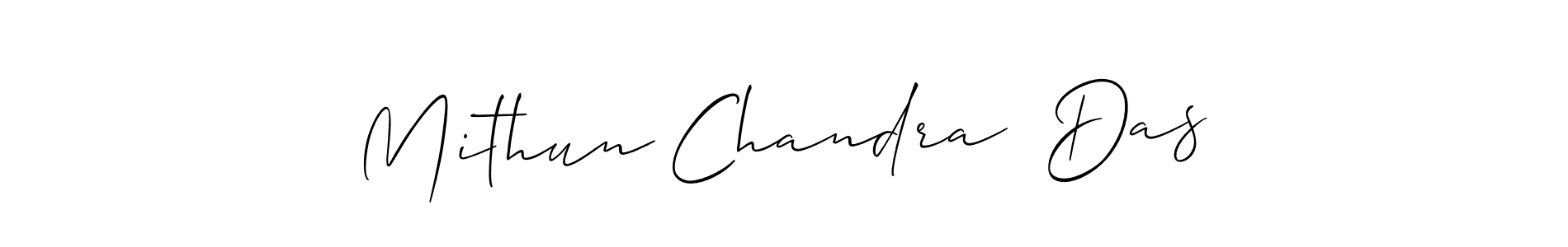 Similarly Allison_Script is the best handwritten signature design. Signature creator online .You can use it as an online autograph creator for name Mithun Chandra  Das. Mithun Chandra  Das signature style 2 images and pictures png