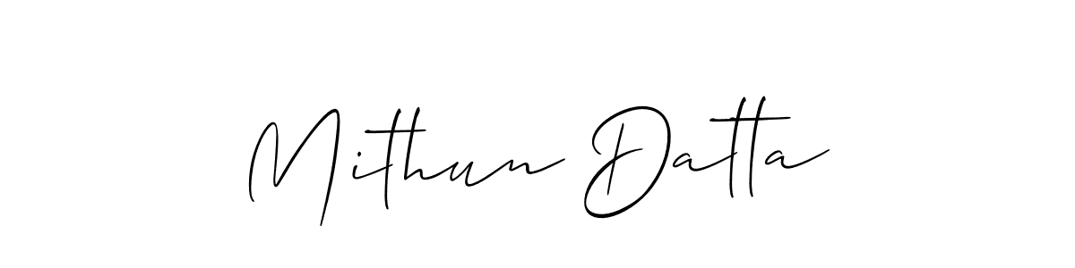 Design your own signature with our free online signature maker. With this signature software, you can create a handwritten (Allison_Script) signature for name Mithun Datta. Mithun Datta signature style 2 images and pictures png