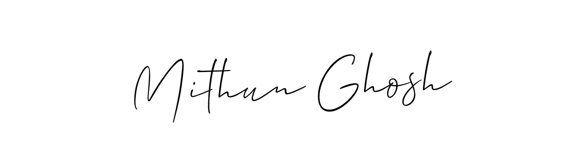 Make a beautiful signature design for name Mithun Ghosh. With this signature (Allison_Script) style, you can create a handwritten signature for free. Mithun Ghosh signature style 2 images and pictures png