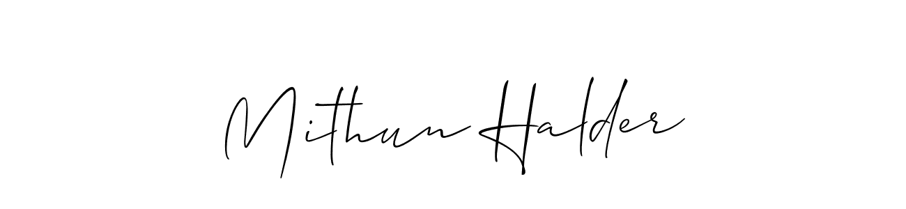 How to make Mithun Halder name signature. Use Allison_Script style for creating short signs online. This is the latest handwritten sign. Mithun Halder signature style 2 images and pictures png