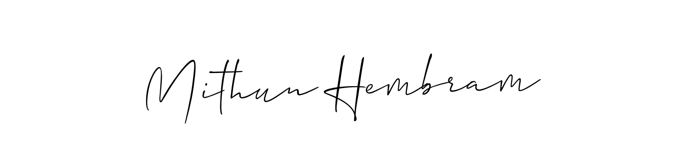 Also You can easily find your signature by using the search form. We will create Mithun Hembram name handwritten signature images for you free of cost using Allison_Script sign style. Mithun Hembram signature style 2 images and pictures png