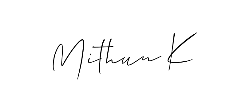 Make a beautiful signature design for name Mithun K. Use this online signature maker to create a handwritten signature for free. Mithun K signature style 2 images and pictures png