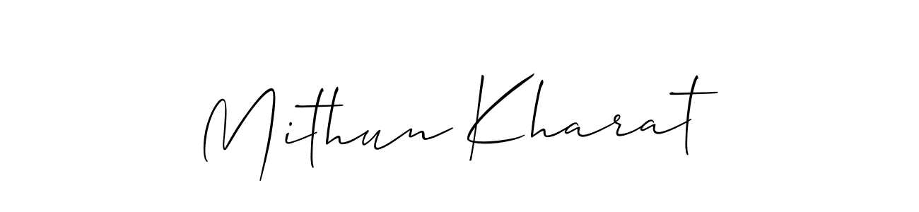 How to make Mithun Kharat name signature. Use Allison_Script style for creating short signs online. This is the latest handwritten sign. Mithun Kharat signature style 2 images and pictures png