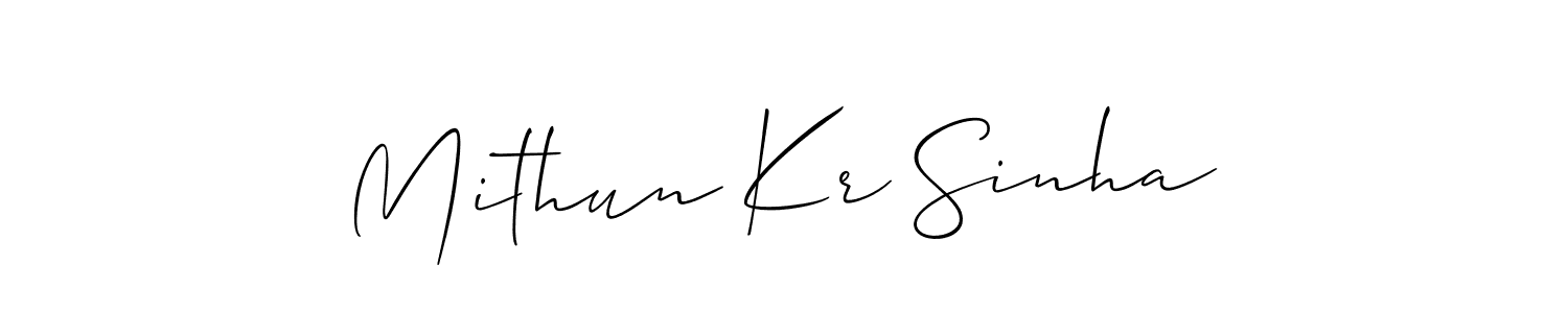 Design your own signature with our free online signature maker. With this signature software, you can create a handwritten (Allison_Script) signature for name Mithun Kr Sinha. Mithun Kr Sinha signature style 2 images and pictures png