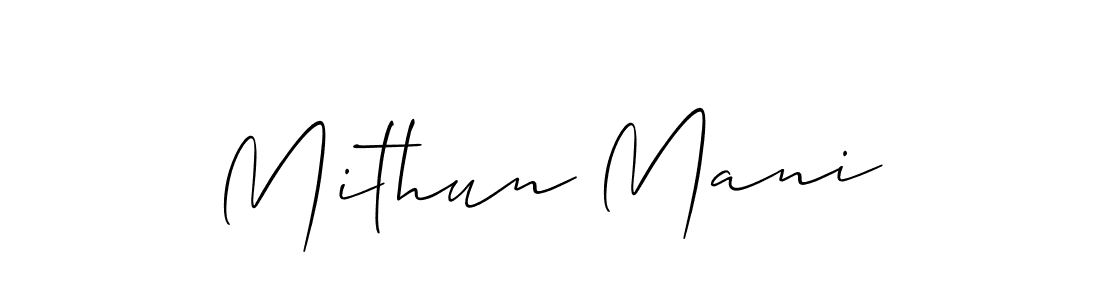 if you are searching for the best signature style for your name Mithun Mani. so please give up your signature search. here we have designed multiple signature styles  using Allison_Script. Mithun Mani signature style 2 images and pictures png